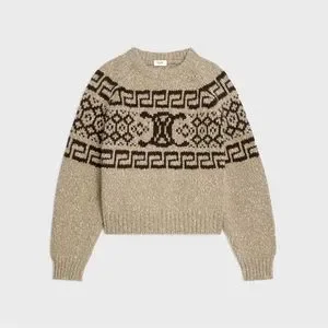 CELINE - セリーヌ 19AW FAIR ISLE TURTLE NECK SWEATER Gray Fair Isle Wool Sweater | CELINE HOMME | MR PORTER